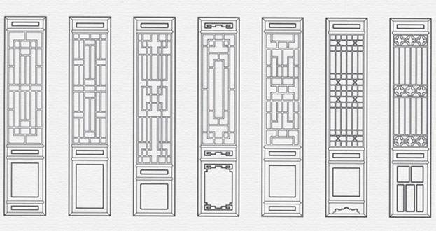 丰南常用中式仿古花窗图案隔断设计图